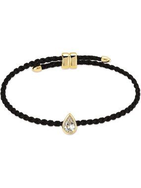 Trendy 14k Gold Filled Dainty Charm Bracelet, Adjustable Pear Rope Jewelry Gift
